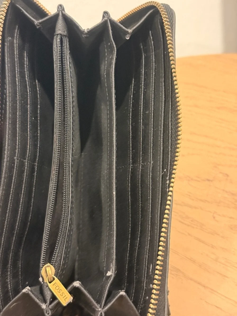 Black‎ Zip Around Wristlet Wallet with Colorful Enamel Studs